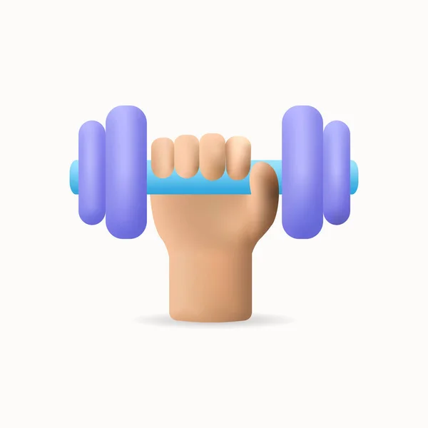 Starke Hand Clip Art Hantel Gewichtheben Symbol Illustration — Stockvektor