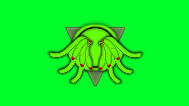 Logo Segitiga Laba Laba Schermo Verde — Video Stock
