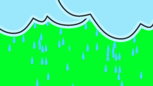 Дождевые Облака Анимированный Зеленый Экран Анимация Зеленом Экране Контента — стоковое видео