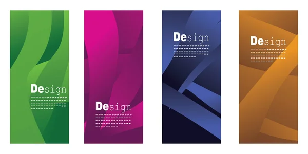 Modèle Bannière Déroulante Set Design Créatif Fond Dégradé Abstrait Adapté — Image vectorielle