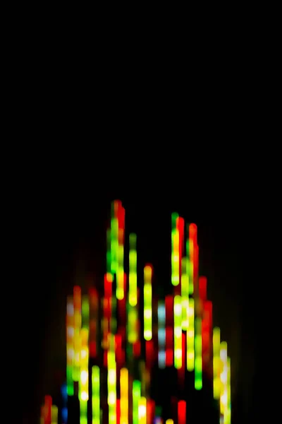 Futuristické Abstraktní Neonové Světelné Tvary Černém Rozostřeném Boke Pozadí — Stock fotografie