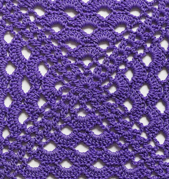 Crochet Purple Granny Square Background Handmade Knitted Texture — Stock Photo, Image