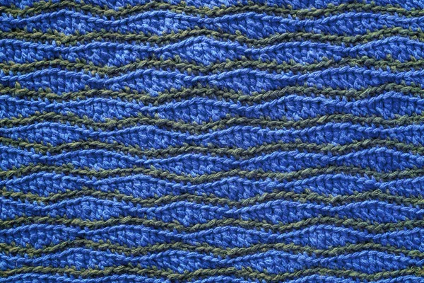 Синий Серый Вязаный Волновой Рисунок Трикотажная Текстура — стоковое фото
