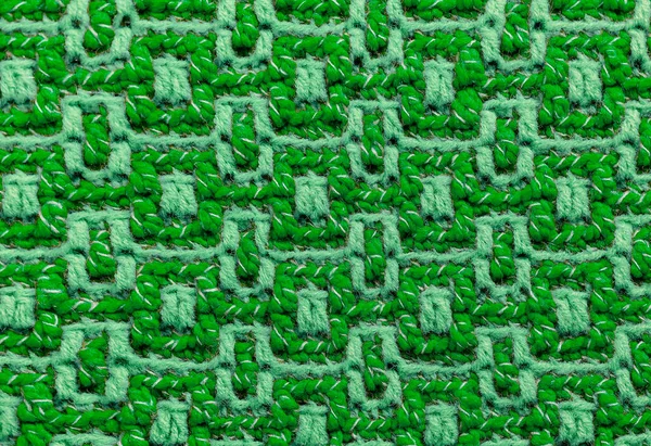 Вязание Зеленого Геометрического Узора Мозаика Вязания Объем Квадратный Орнамент Трикотажный — стоковое фото