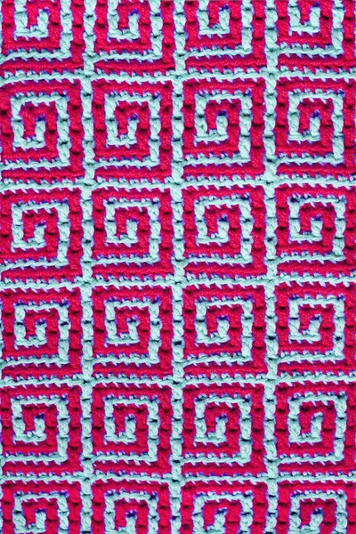 Knitted Texture Texture Jacquard Fabric Fuchsia Grey Geometric Ethnic Pattern — Stock Photo, Image