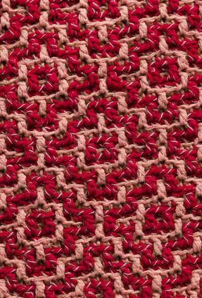 Gebreide Textuur Met Magenta Roze Geometrisch Islamitisch Patroon Haak Mozaïek — Stockfoto