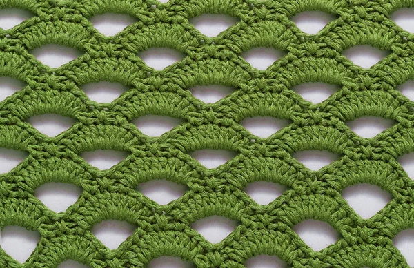 Green Seamless Crochet Texture Holes Crochet Arcade Stitch Stock Image