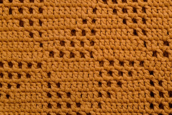 Crocheter Dos Orange Avec Motif Triangle Près Tissu Maille Tricoté — Photo