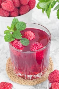 Organ ahududu ve naneli taze yaz içeceği..