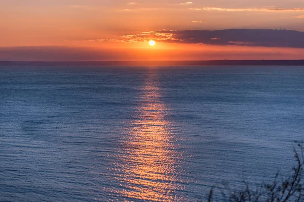 Landschappelijk Uitzicht Zonsondergang Boven Zwarte Zee Bij Kaap Kaliakra Bulgarije — Stockfoto