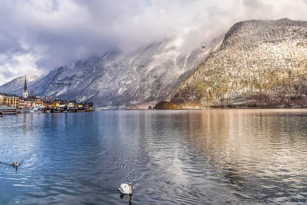Vista Panorámica Hallstatt Austria Invierno —  Fotos de Stock