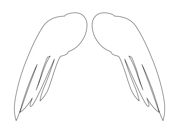 Angel Wings Outline Drawing Stylization Vector Illustration 300 Dpi — Stock Vector