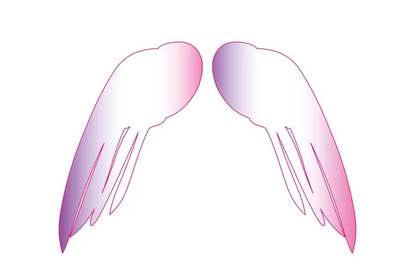 Φτερά Αγγέλου Stylization Vector Εικονογράφηση 300 Dpi Cmyk Χρώμα Επίπεδη — Διανυσματικό Αρχείο