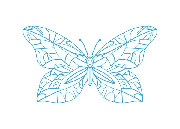 Butterfly Contour Illustration Insect Vector Illustration 300 Dpi Cmyk Color — Stock Vector