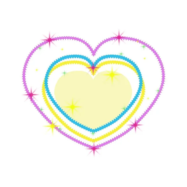 Kalp Beyaz Arkaplanda Dekoratif Çerçeve — Stok fotoğraf