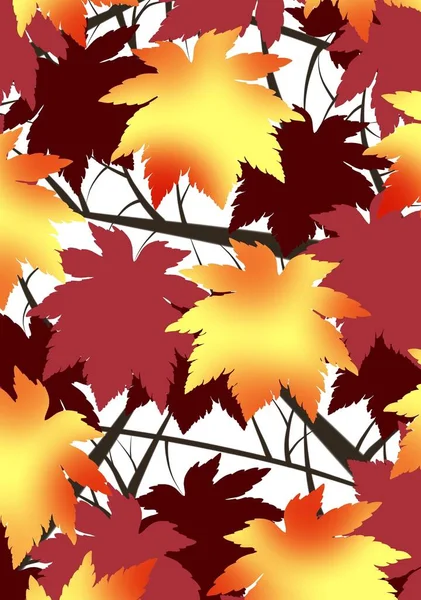 Folhas Outono Ilustração Estilizada Uma Fábrica — Fotografia de Stock