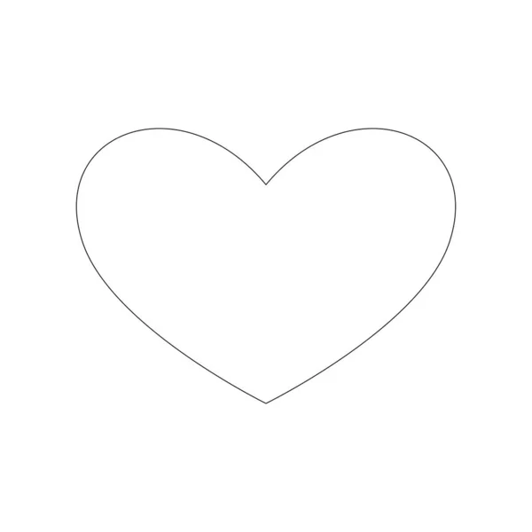 Καρδιά Λευκό Φόντο Σχέδιο Περίγραμμα — Διανυσματικό Αρχείο