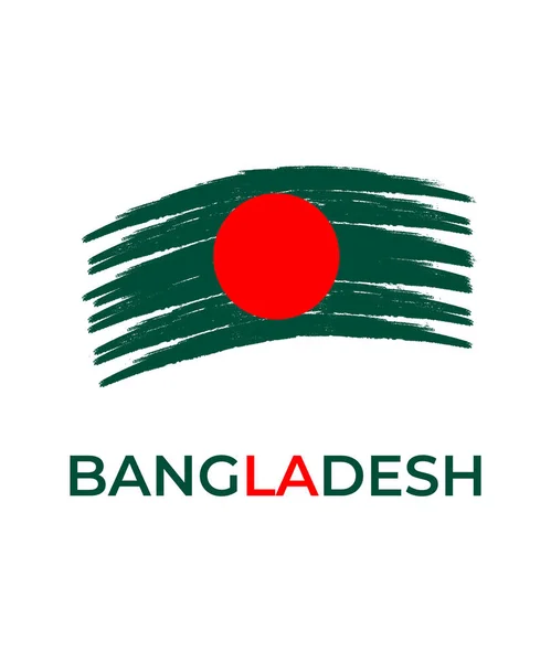 Giorno Indipendenza Felice Del Bangladesh Con Bandiera Nazionale — Vettoriale Stock