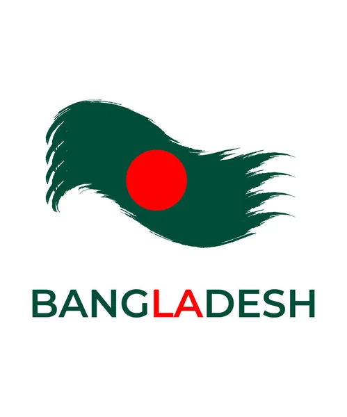 stock vector Happy independence day of Bangladesh with national flag.