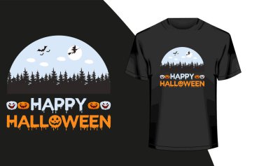 Mutlu Cadılar Bayramı tişörtü tasarımı.