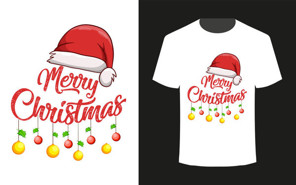 Christmas t-shirt design. Merry Christmas Vector text. Creative Christmas t-shirt design. Christmas.