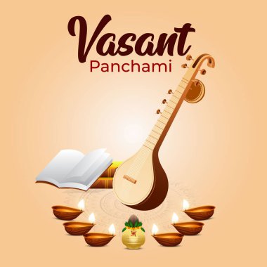 Mutlu Vasant Panchami. Tanrıça Saraswati ve Saraswati puja. 