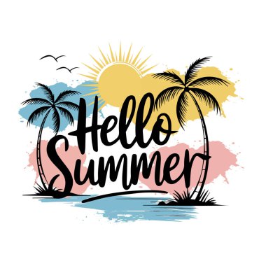 Merhaba Summer- Yaz tişörtü tasarımı. 