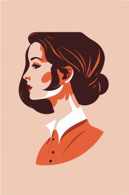 Illustration of adult woman illustrating international women's day with fictional character not based on real model