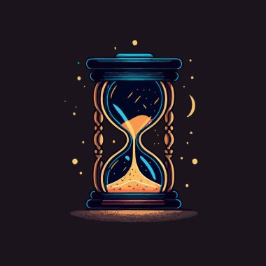 Sand clock hourglass time measurement object illustration