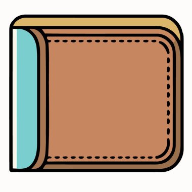 minimalist vector illustration of leather wallet for storing money cards and documents
