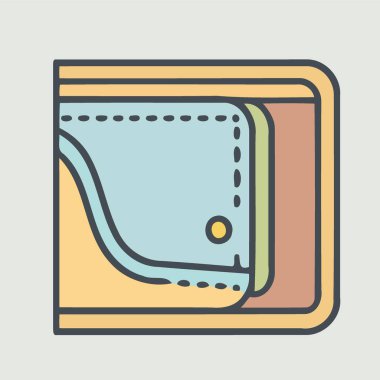 minimalist vector illustration of leather wallet for storing money cards and documents