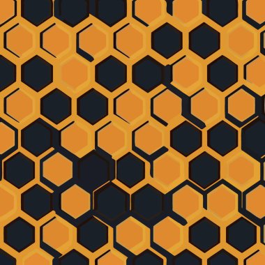honeycomb based yellow hexagonal pattern vector illustration
