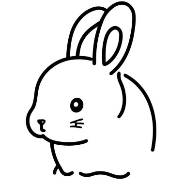 Bunny rabbit mammal animal head vector illustration