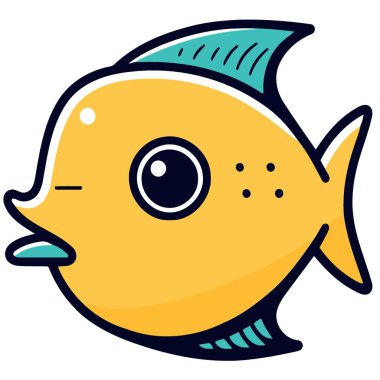 Fish aquatic animal vector illustration with cute eye