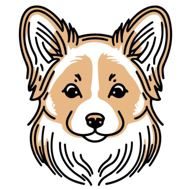 Cute dog domestic animal head vector illustration