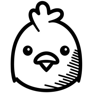 Vector illustration of a cute chicken bird animal head hen seen from the side