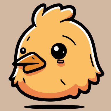 Vector illustration of a cute chicken bird animal head hen seen from the side