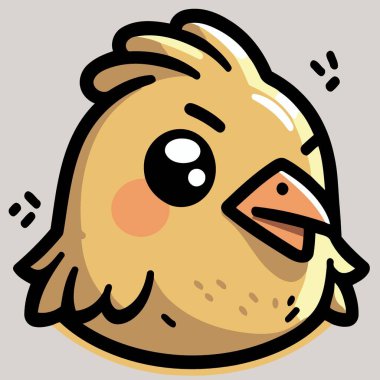 Vector illustration of a cute chicken bird animal head hen seen from the side