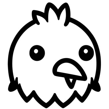 Vector illustration of a cute chicken bird animal head hen seen from the side