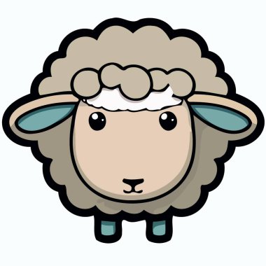 animal mammal sheep head isolated vector illustration
