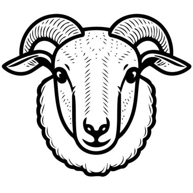 animal mammal sheep head isolated vector illustration