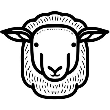 animal mammal sheep head isolated vector illustration