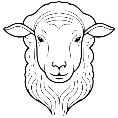 animal mammal sheep head isolated vector illustration