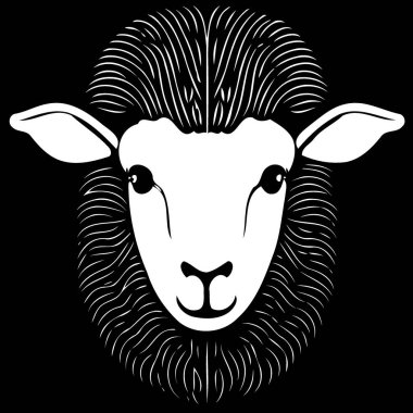 animal mammal sheep head isolated vector illustration