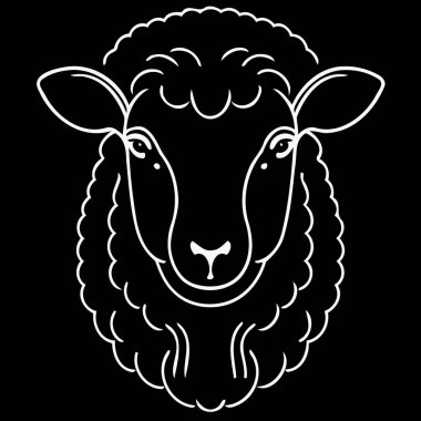 animal mammal sheep head isolated vector illustration
