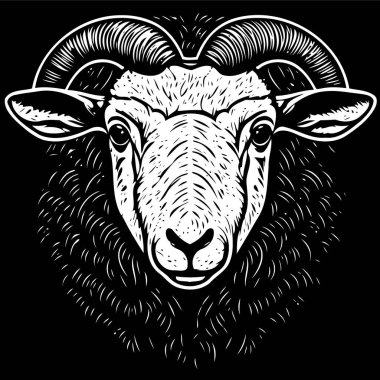 animal mammal sheep head isolated vector illustration