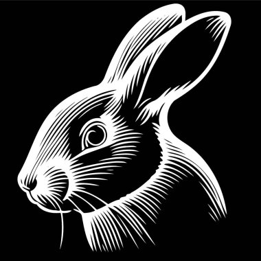 animal head mammal rabbit bunny vector illustration black and white