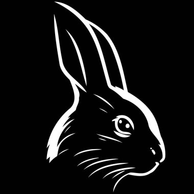 animal head mammal rabbit bunny vector illustration black and white