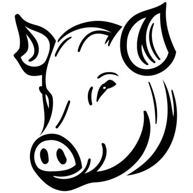 Pig farm animal farm mammal head isolated vector illustration