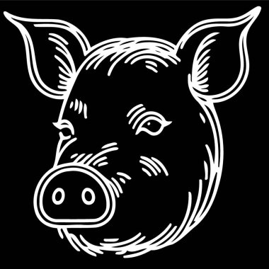 Pig farm animal farm mammal head isolated vector illustration